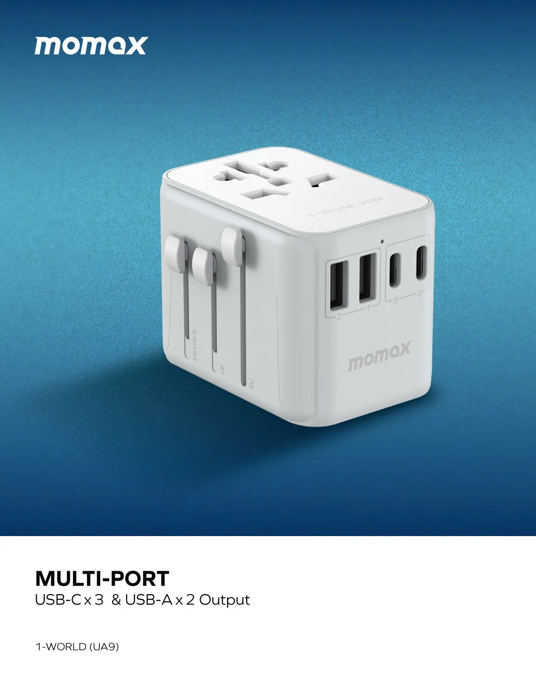 1-World PD35W 5 ports   AC Travel Adapter