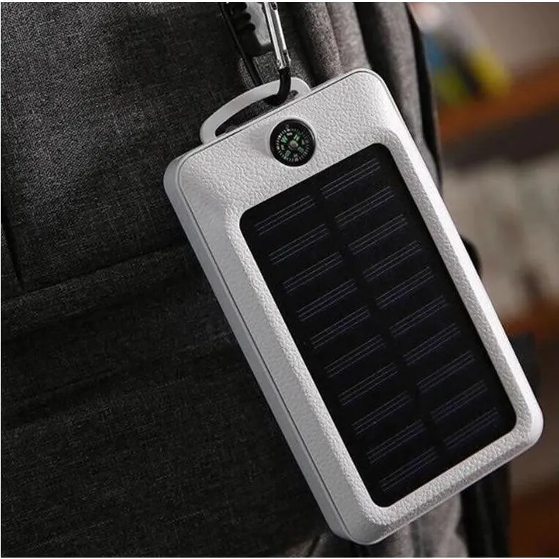 10000Mah Solar Power Bank With Led Light