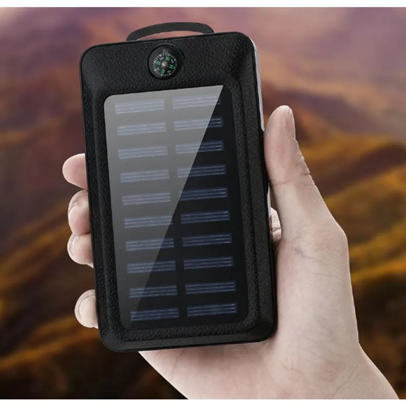 10000Mah Solar Power Bank With Led Light