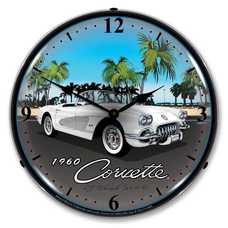 1960 Corvette Backlit LED Clock