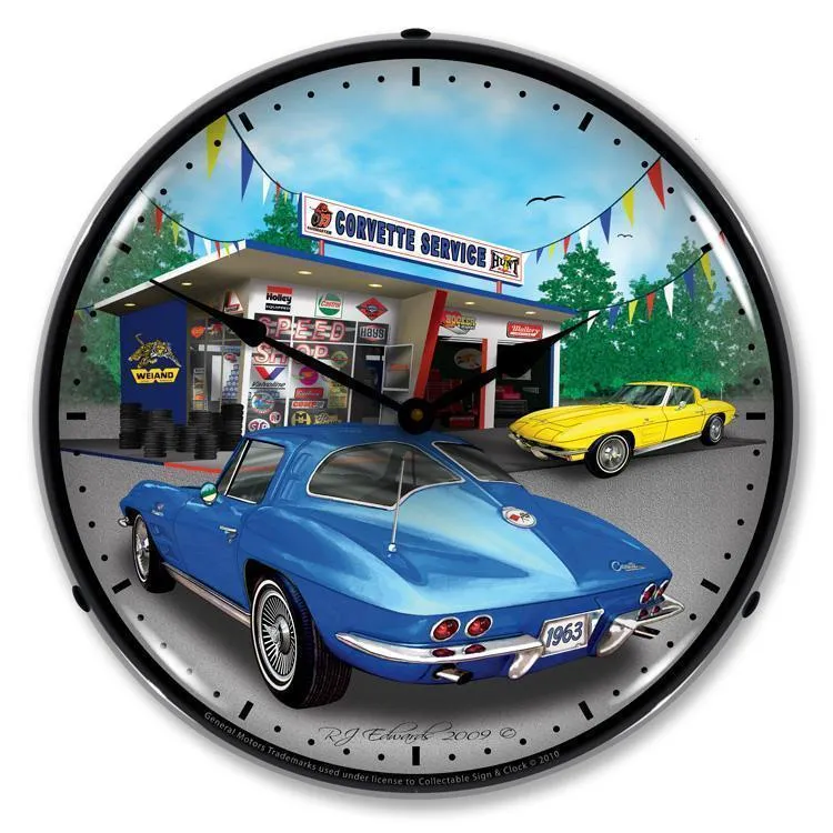 1963 Corvette Backlit LED Clock