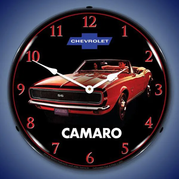 1967 Camaro Convertible Backlit LED Clock