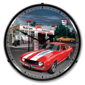 1969 Camaro Mobilgas Backlit LED Clock