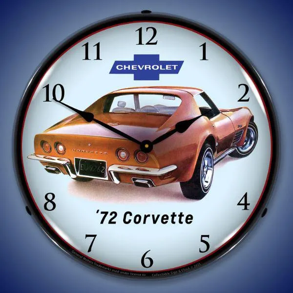 1972 Corvette Backlit LED Clock