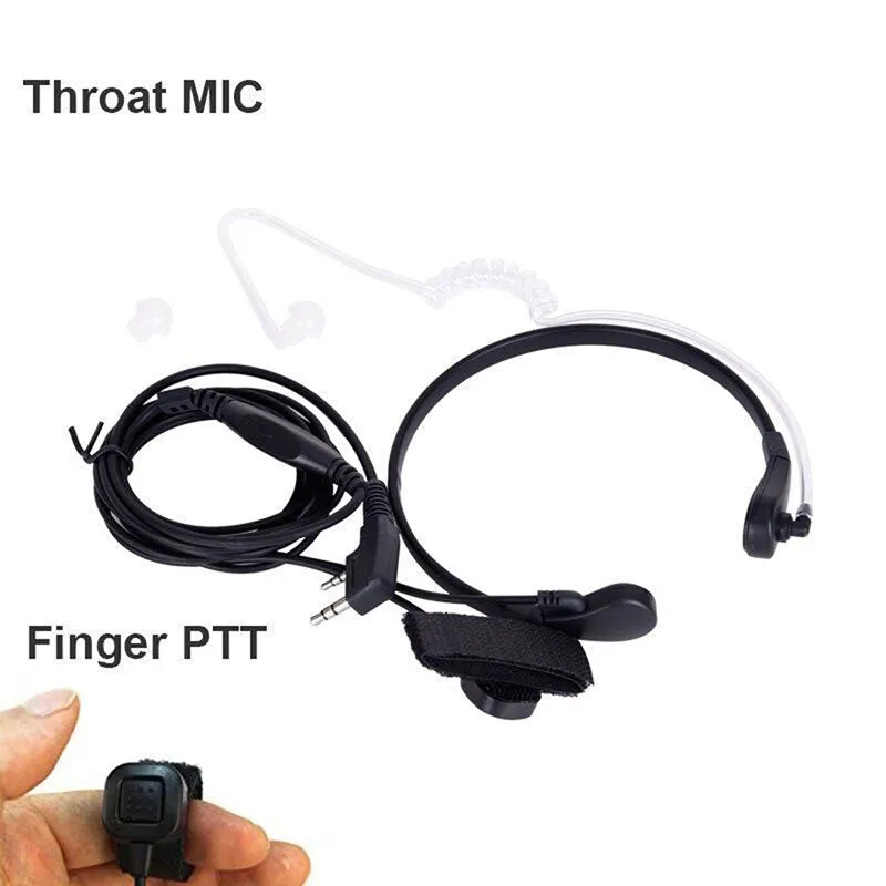 1PC Throat Mic Earpiece Headset Finger For Baofeng UV5R 888s Radio Walkie Talkie Walkie-talkie Accessories