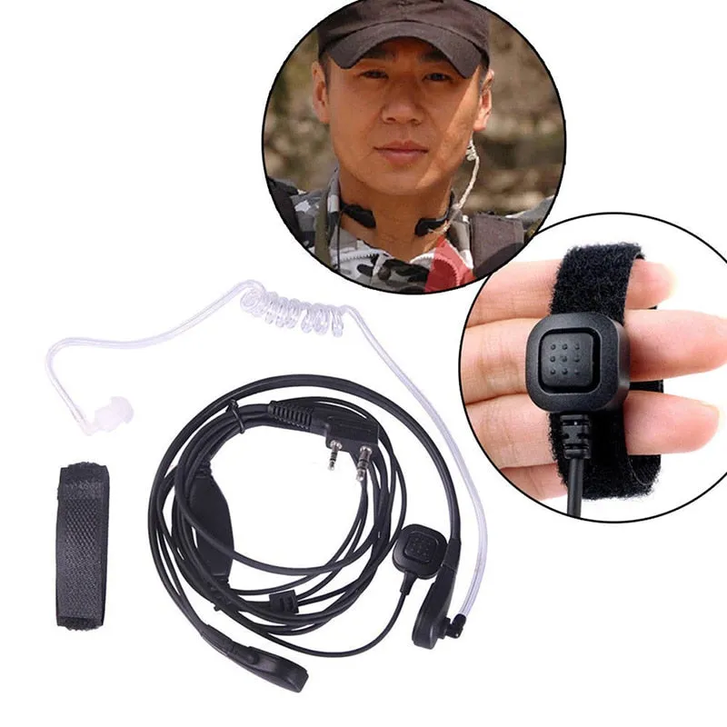 1PC Throat Mic Earpiece Headset Finger For Baofeng UV5R 888s Radio Walkie Talkie Walkie-talkie Accessories