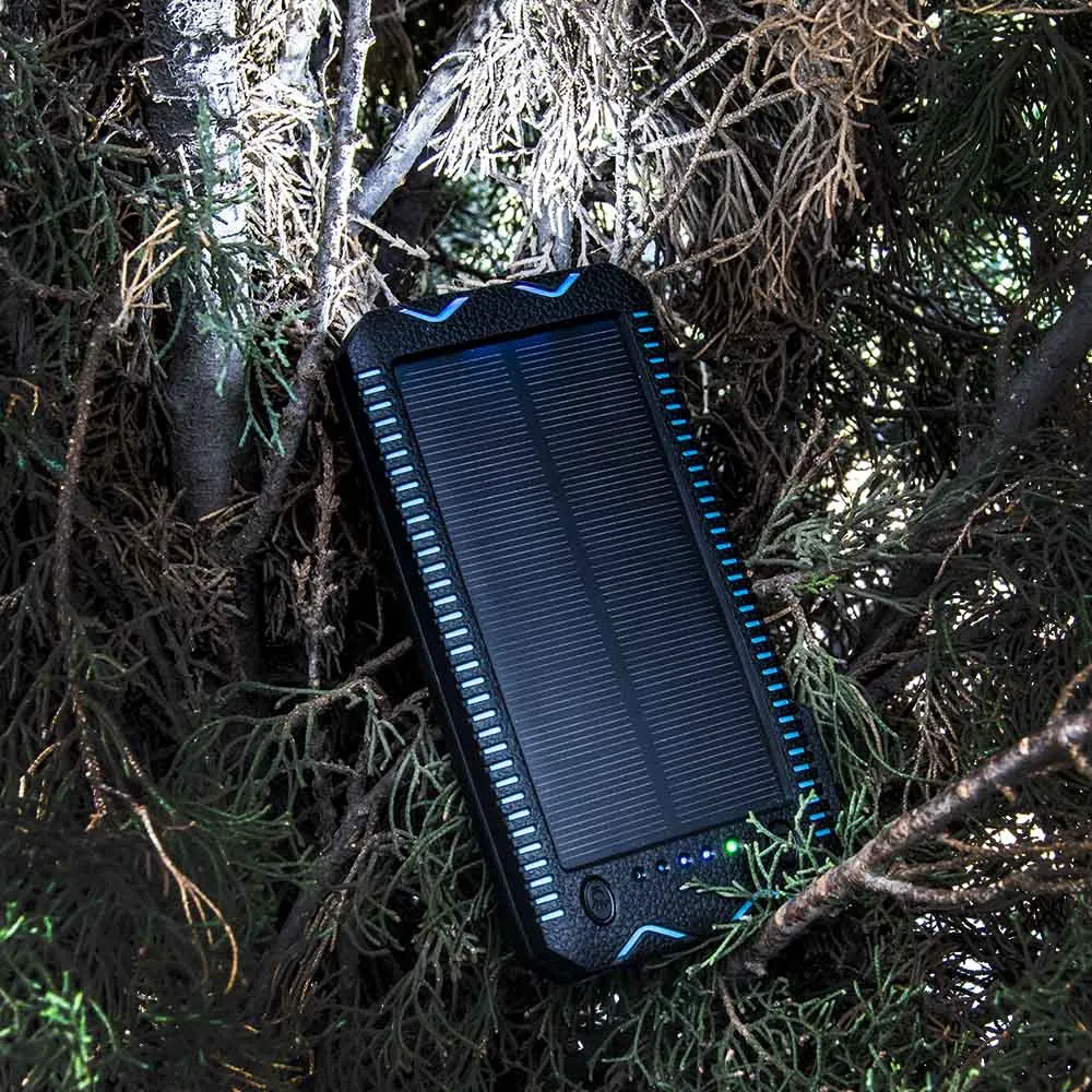 20,000 mAh Solar Charger w/ Fire Starter and Twin Flashlight Stealth Angel Survival