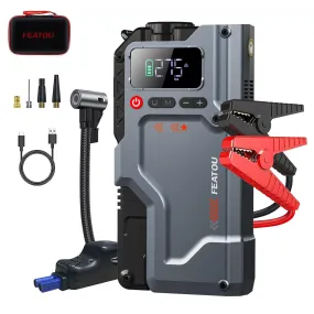 2024 Upgrade Featou Jump Starter with Air Compressor, 5 in 1 Function Jump Box 3000A Peak 150PSI Battery Pack with Digital Tire Inflator, car Battery Charger Portable for 8.5L Gas or 7.0L Diesel