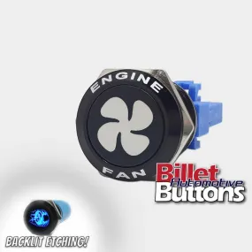 22mm FEATURED 'FAN SYMBOL' Billet Push Button Switch Engine Fans Fan