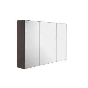 28" Medicine Cabinet Bathroom Vanity Mirror, Wall Mount, 3 Doors, Walnut, Serie Barcelona by VALENZUELA