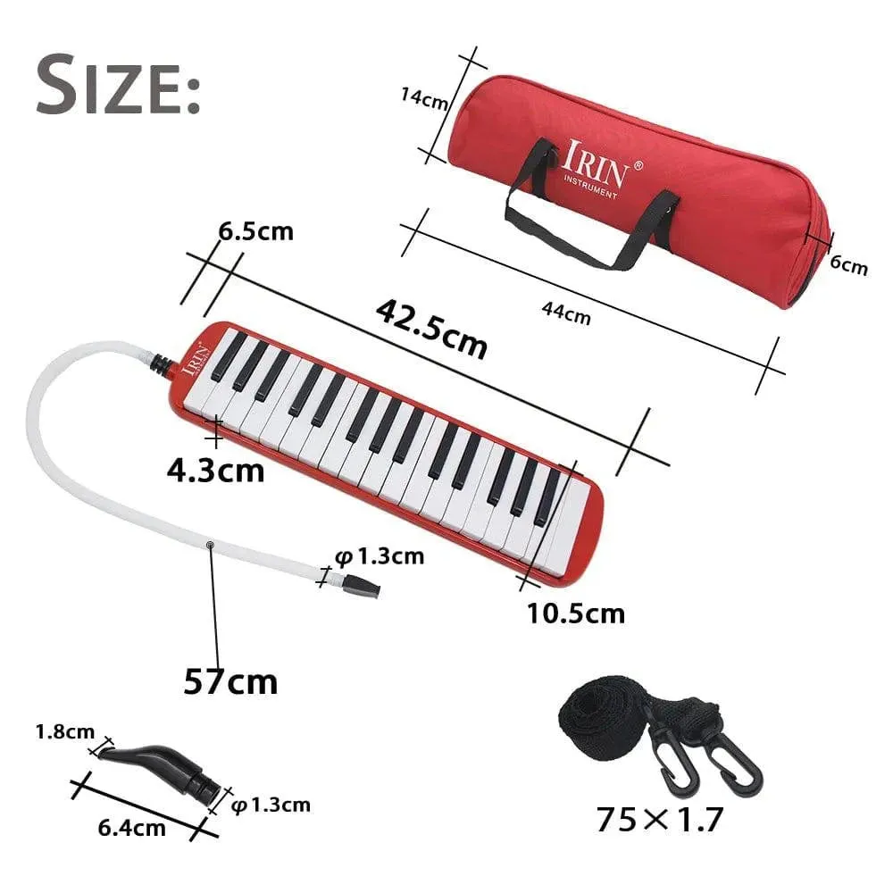 32 Piano Keys Melodica Musical Education Instrument for Beginner Kids Children Gift with Carrying Bag