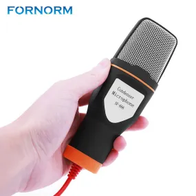 3.5mm Stereo Condenser Microphone Professional Wired Studio Desktop Microphone With Stand For Skype MSN Chatting Karaoke