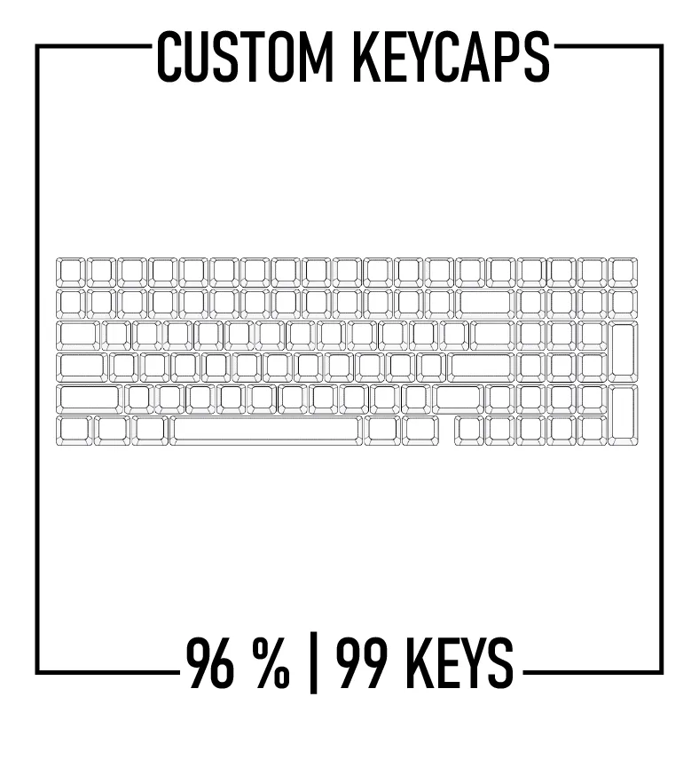 96% Custom Keycaps Set ( ANSI | 99 Keys )