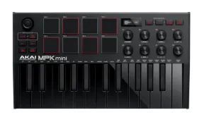 Akai MPK Mini MK3 Compact Keyboard Controller, Limited Edition Black