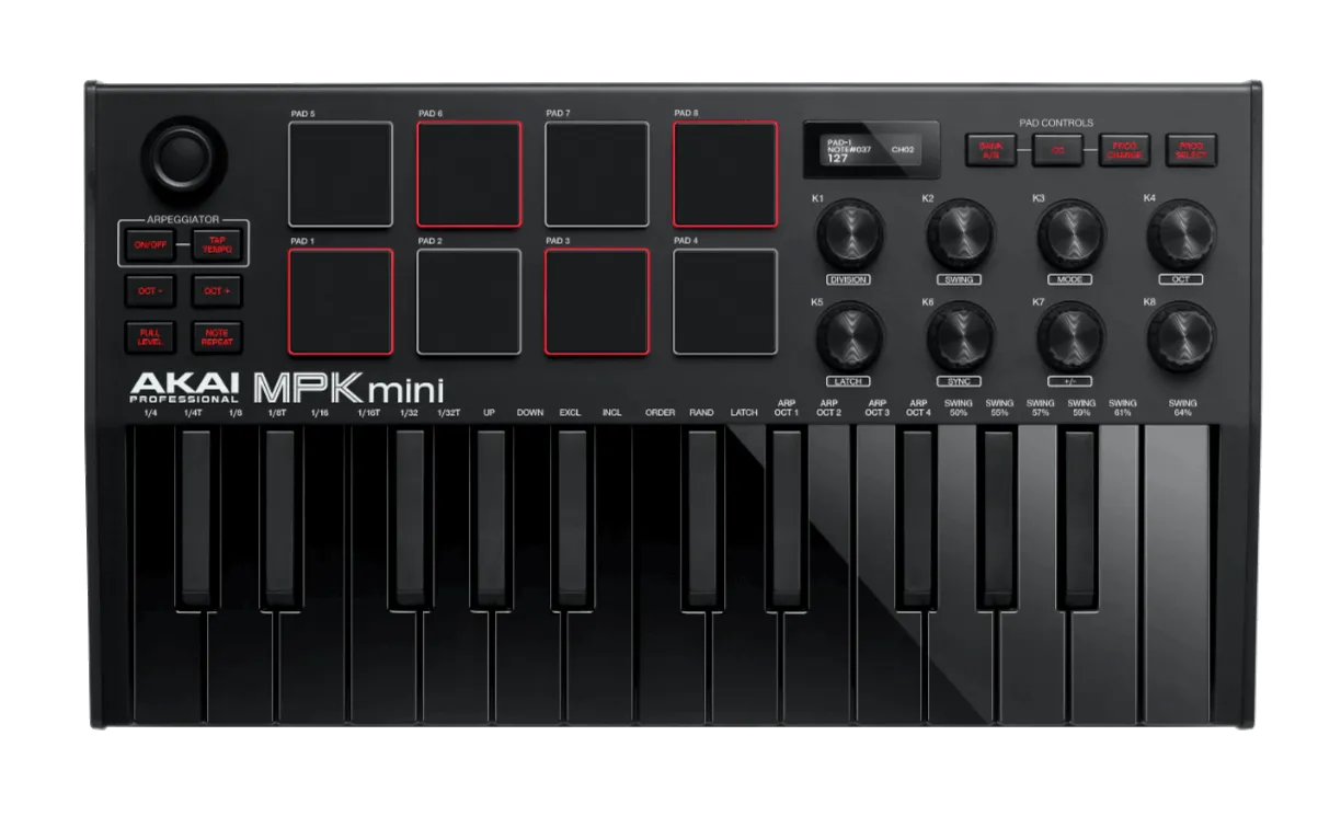 Akai MPK Mini MK3 Compact Keyboard Controller, Limited Edition Black