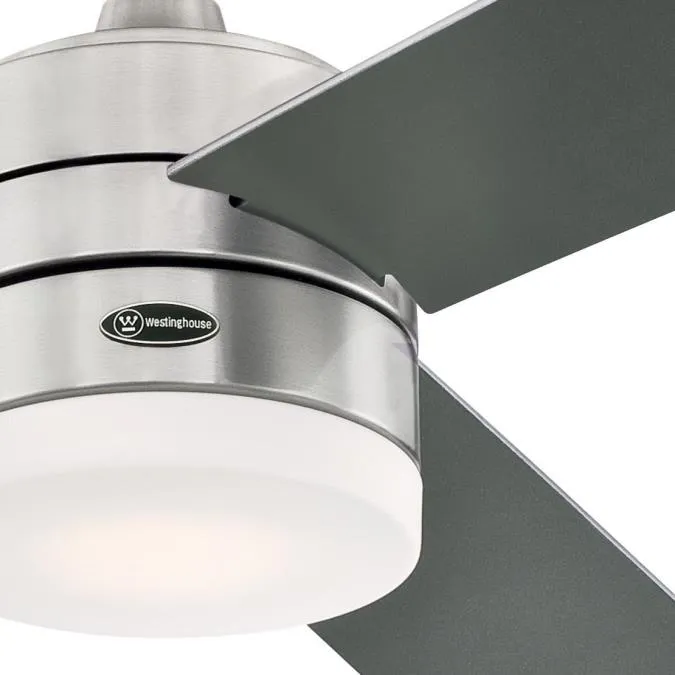 Alta Vista 52-Inch Three-Blade Indoor Alexa Enabled Smart WiFi Ceiling Fan, Brushed Nickel Finish with Dimmable LED Light Fixture, Remote Control Included