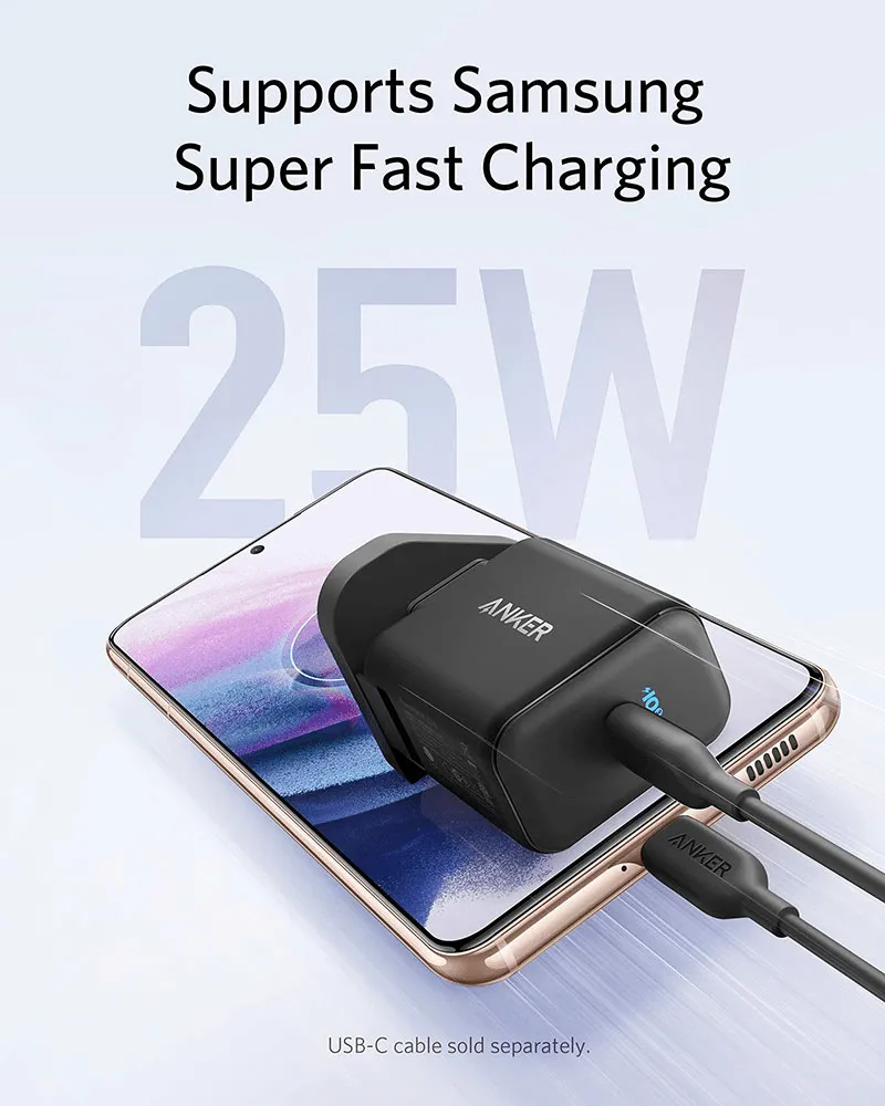 Anker 312 25W USB-C PD Wall Charger with PowerIQ 3.0 - A2058