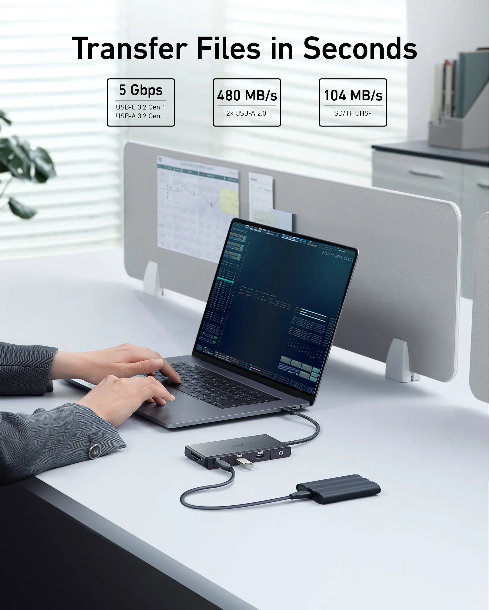 Anker 552 USB-C Hub (9-In-1, 4K, HDMI) - Black