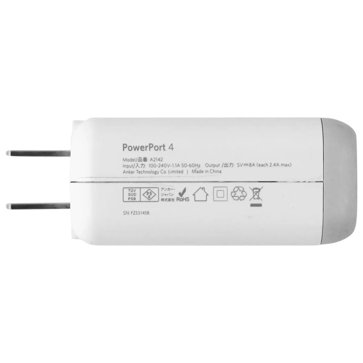 Anker PowerPort 4 (40-Watt) 4-Port USB Wall Charger with Foldable Plug