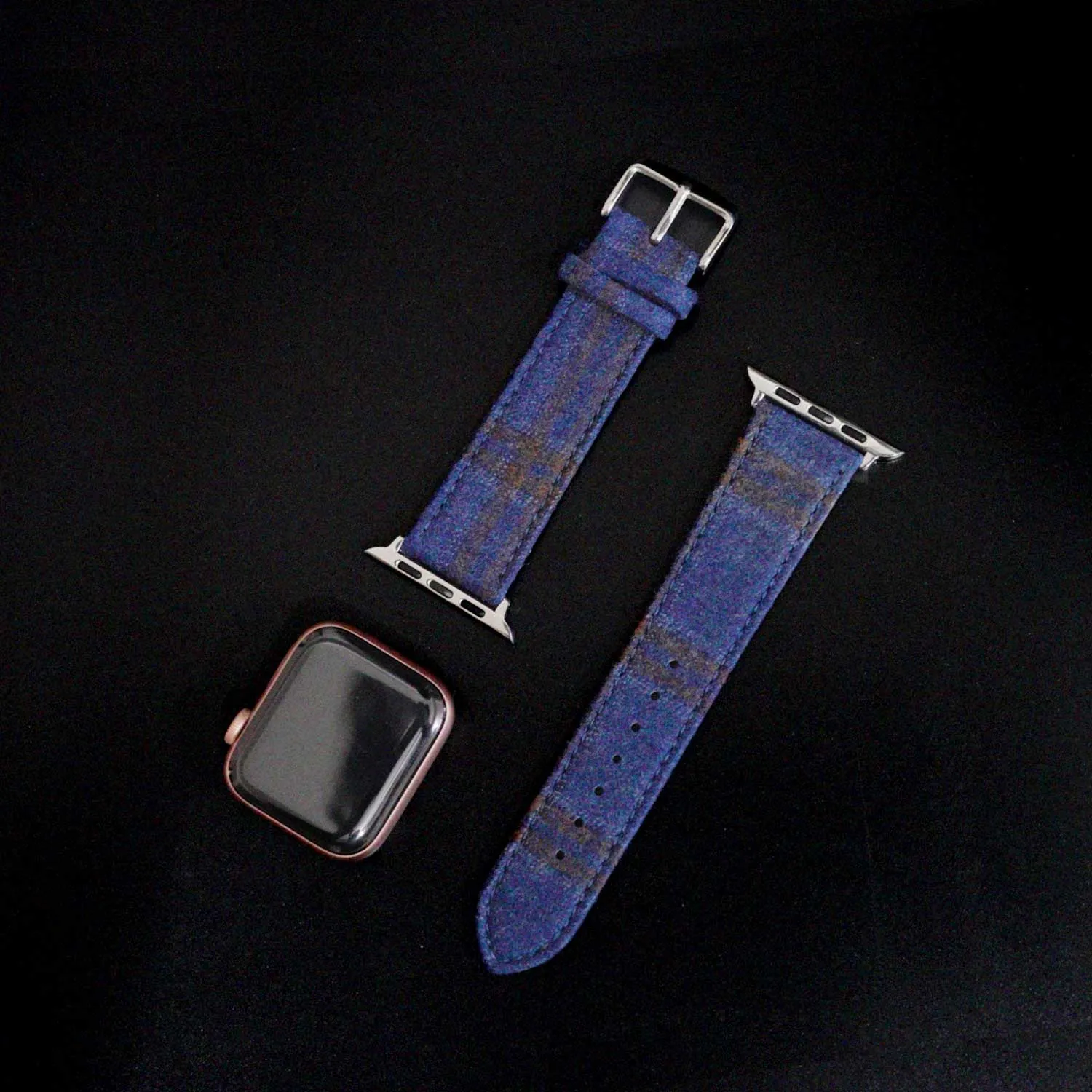 Apple Watch BRIGHT BLUE w DOUBLE BROWN WINDOWPANES