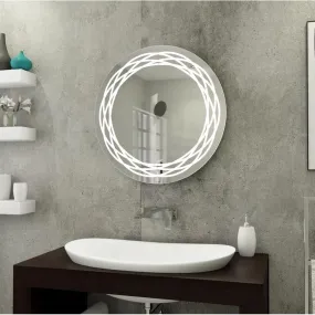 Artessa Backlit Round LED Mirror with Defogger, Dimmer, 3-Colour LED for Bathrrom (80 x 80 CM)