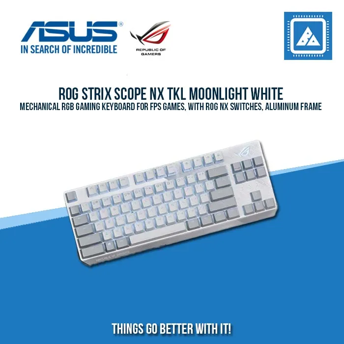 ASUS ROG STRIX SCOPE NX TKL RGB MECHANICAL GAMING KEYBOARD (RED SWITCH) (MOONLIGHT WHITE)