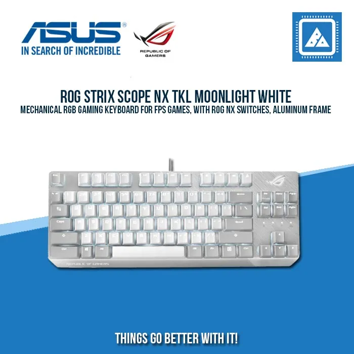 ASUS ROG STRIX SCOPE NX TKL RGB MECHANICAL GAMING KEYBOARD (RED SWITCH) (MOONLIGHT WHITE)