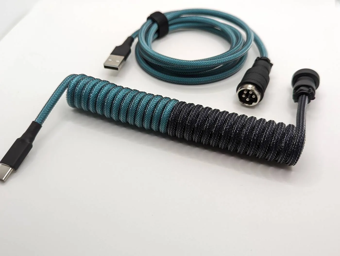 Ausmodshop Coiled Keyboard Cable - Swamp