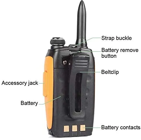 Baofeng GT-3 Mark II [5 Pack] | Dual Band | 5W | Better Antenna | VOX | Flashlight