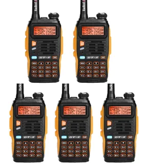 Baofeng GT-3 Mark II [5 Pack] | Dual Band | 5W | Better Antenna | VOX | Flashlight