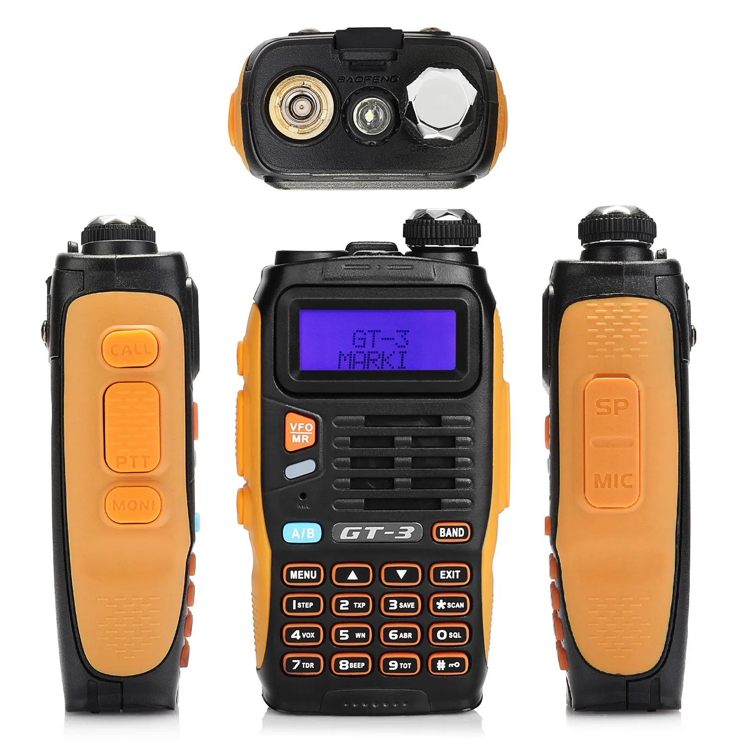 Baofeng GT-3 Mark II [5 Pack] | Dual Band | 5W | Better Antenna | VOX | Flashlight