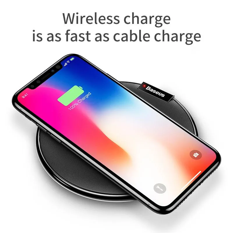 Baseus Qi Wireless Charger Pad For iPhone 8 X Samsung Note 8 Fast Charging Mobile Phone Desktop Wireless Charging