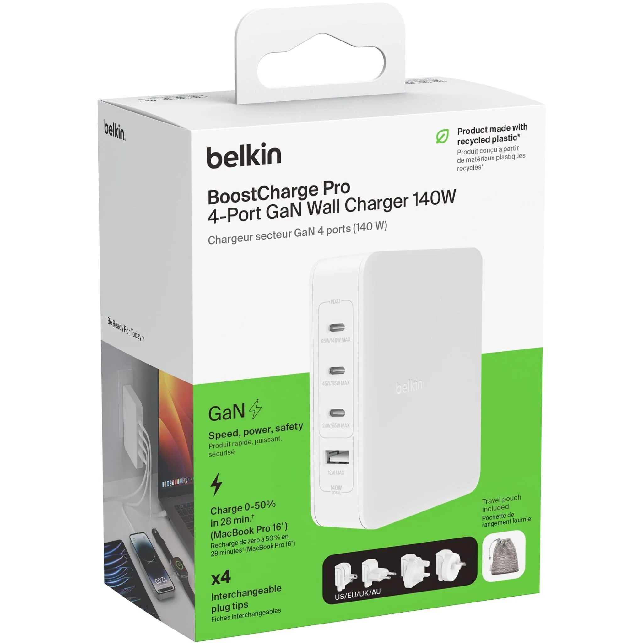 Belkin BoostCharge Pro 4-Port GaN 140W Wall Charger