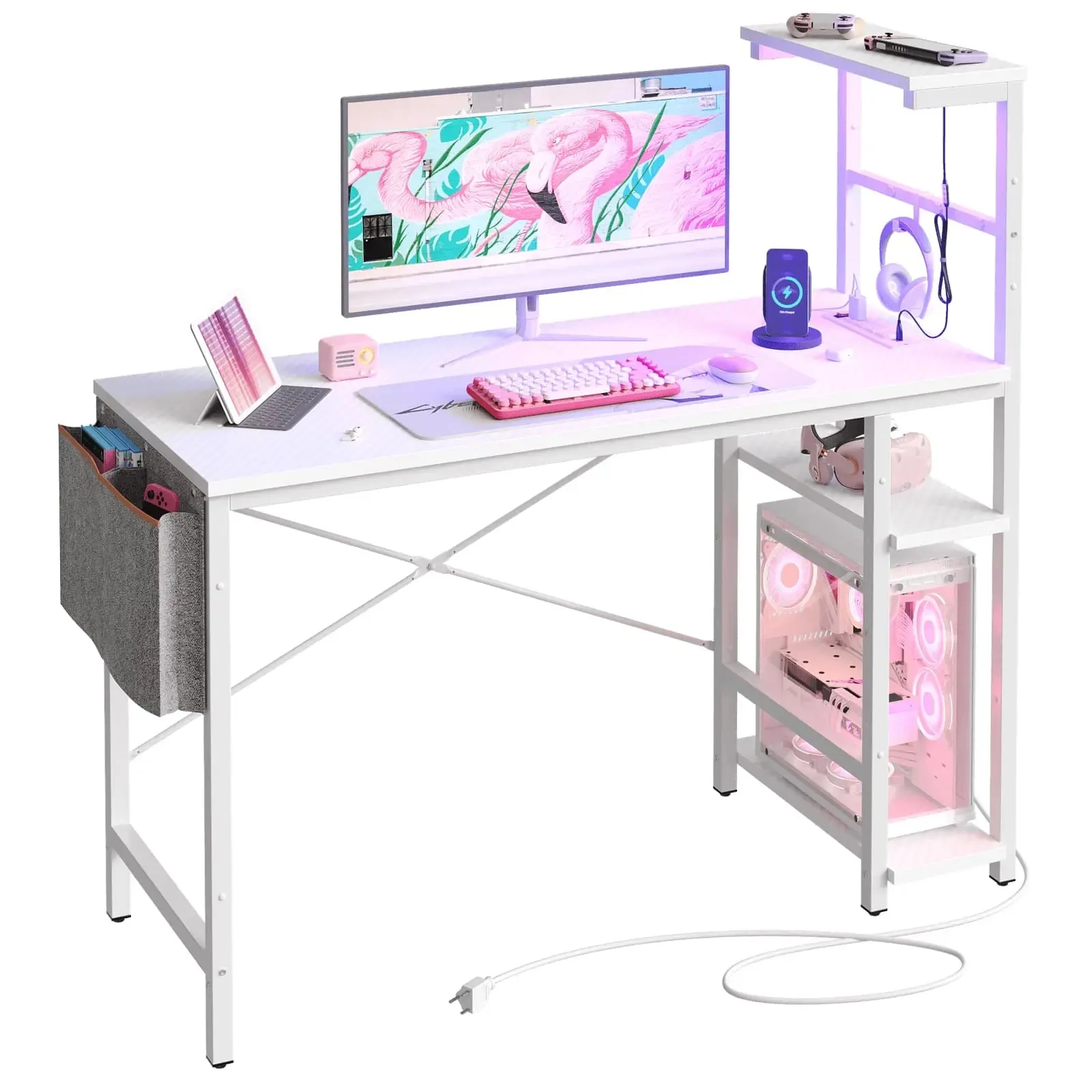 Bestier 44 Inch Gaming Desk with Power Oulets