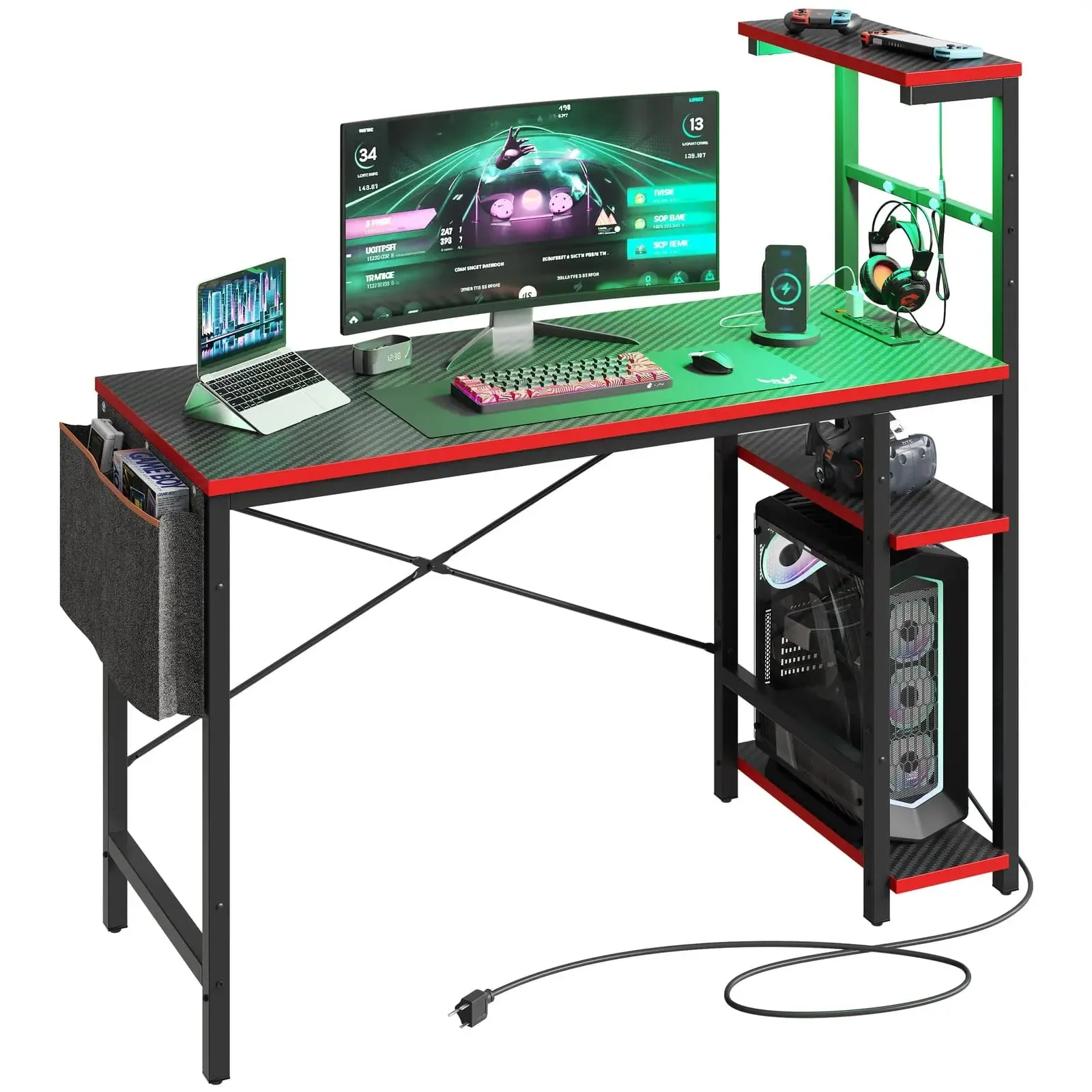 Bestier 44 Inch Gaming Desk with Power Oulets