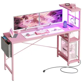 Bestier 61 Inch Gaming Desk with Reversible Shelves