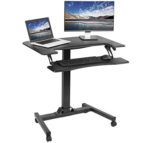 Black 36" Pneumatic Mobile Compact Desk