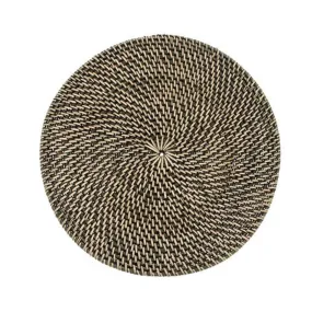 Black Rattan Round Placemat