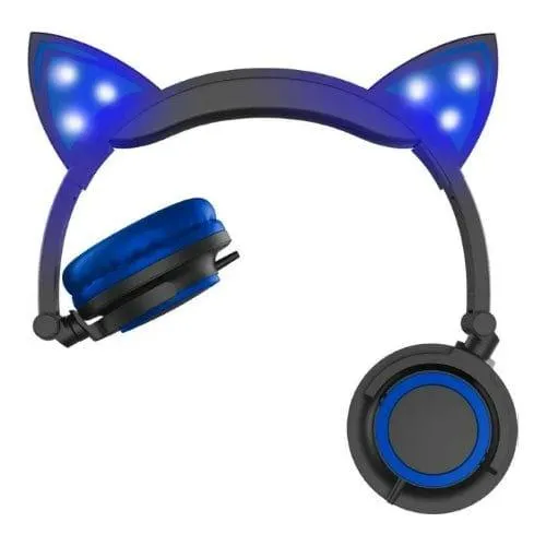 Blue LED Cat Ears: Headphones - Hype