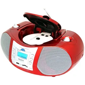 Boytone BT-6R CD Boombox Red Metallic color Edition Portable Music System with CD Pl