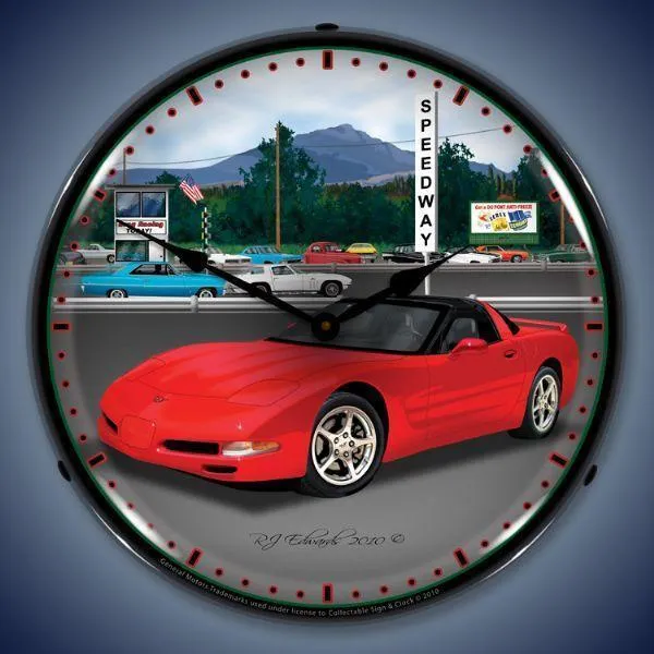 C5 Corvette Raceway Backlit LED Clock