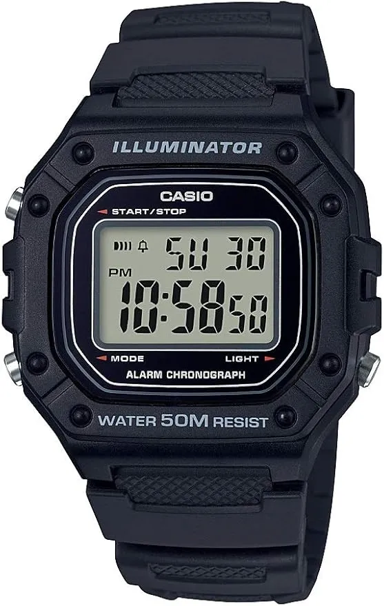 CASIO W-218H-1AVDF Standard Black Watch