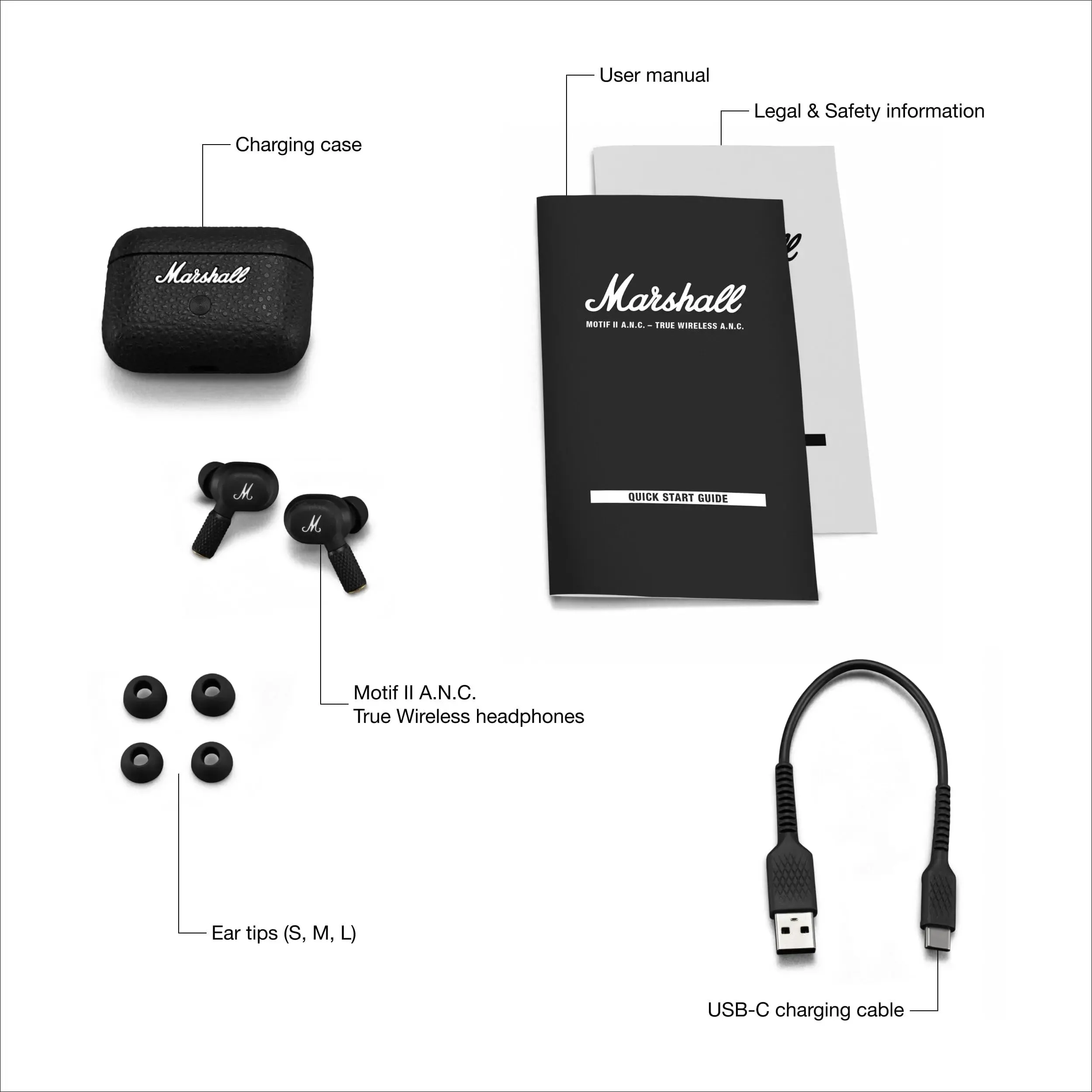 Certified Refurbished - Marshall MOTIF 1. ANC NOISE CANCELLING EAR BUDS