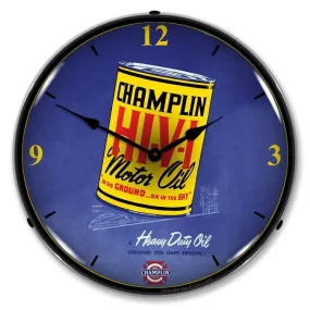 Champlin Oil Backlit LED Clock