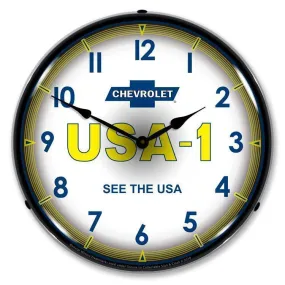 Chevrolet USA-1 Backlit LED Clock