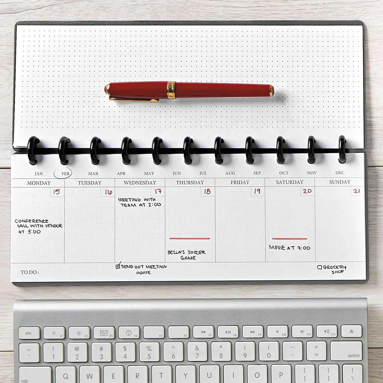 Circa Keyboard Start-Anytime Weekly Planner Refill