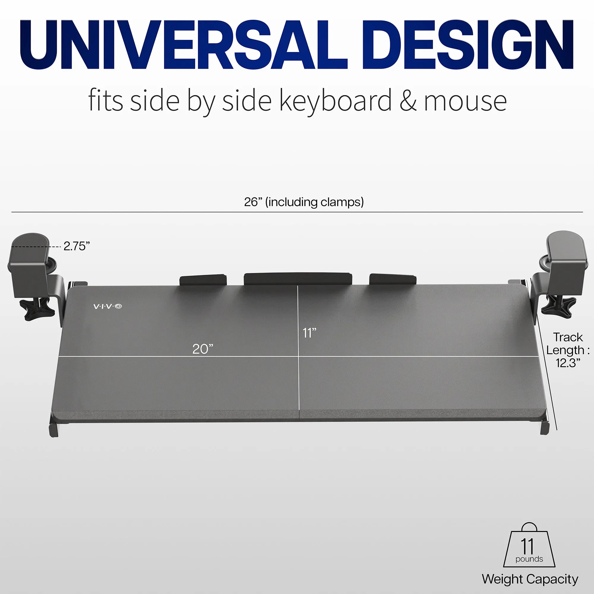 Clamp-on Compact Keyboard Tray