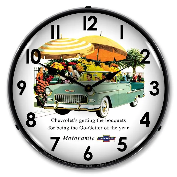 Collectable Sign and Clock - 1955 Bel Air Convertible Clock