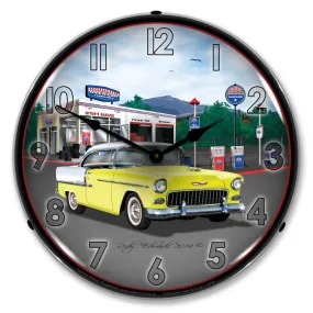 Collectable Sign and Clock - 1955 Bel Air Mitch's Garage Clock