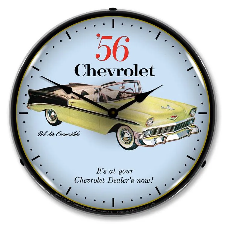 Collectable Sign and Clock - 1956 Chevrolet Bel Air Convertible Clock